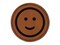 Happy Face Smile Good Job Round Iron-On Engraved Faux Leather Patch Applique - 2.5"